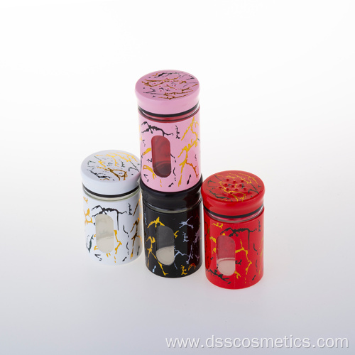 Pink marble road glass seasoning bottle for kitchen